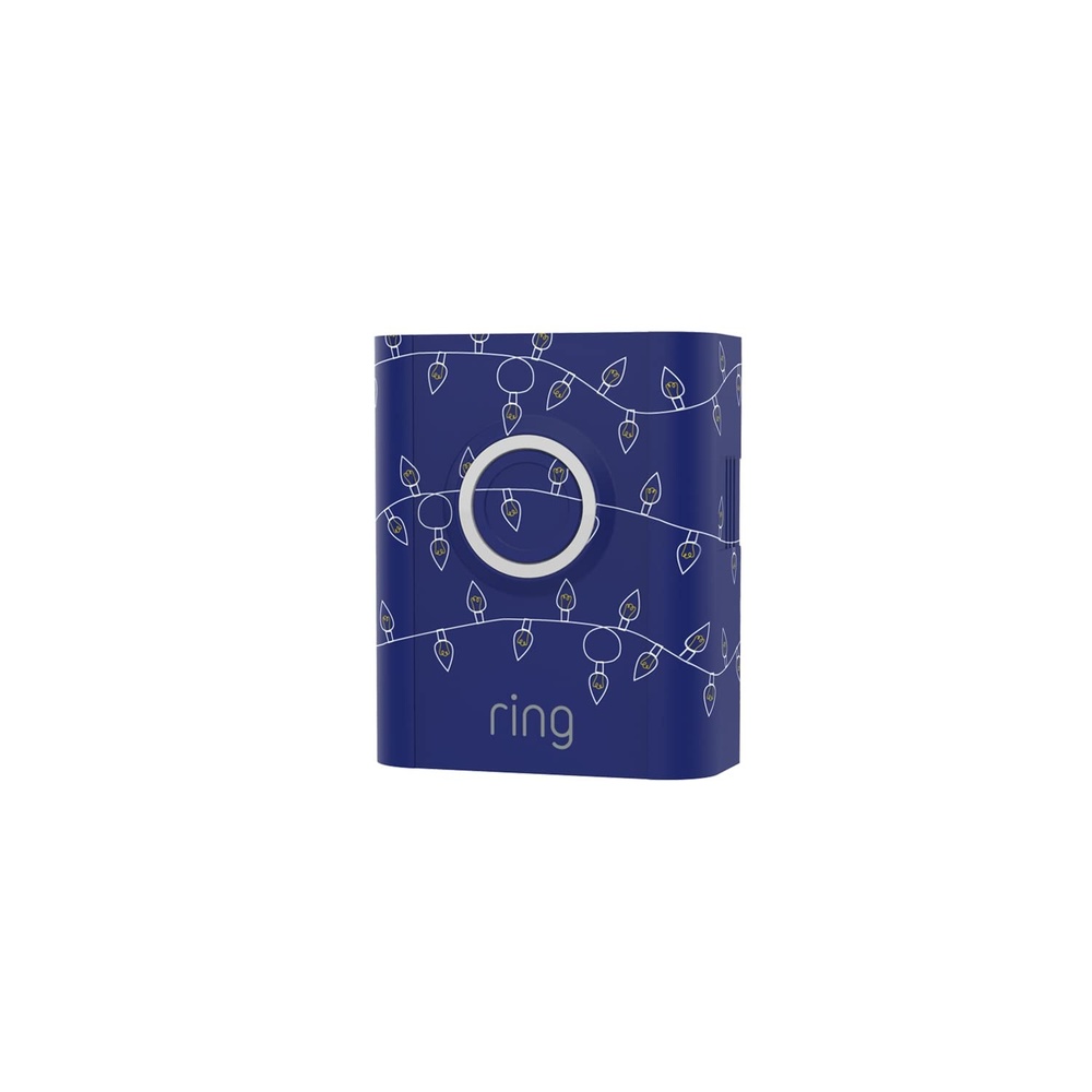image:imageRing Interchangeable Faceplate for Doorbells  Video Doorbell 3 Video Doorbell 3 Plus Video Doorbell 4 Battery Doorbell Plus Battery Doorbell Pro  Galaxy BlackChristmas Lights Blue