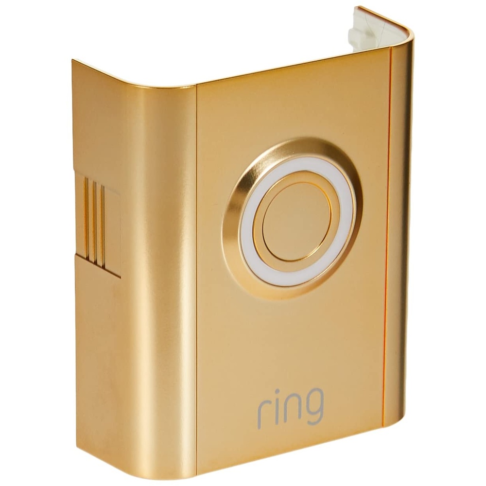 image:imageRing Interchangeable Faceplate for Doorbells  Video Doorbell 3 Video Doorbell 3 Plus Video Doorbell 4 Battery Doorbell Plus Battery Doorbell Pro  Galaxy Black08 Gold Metal