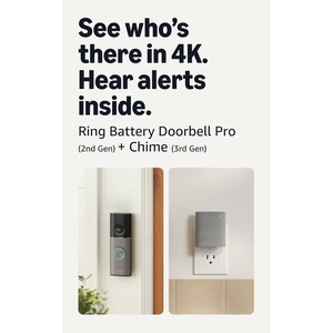 Ring Battery Doorbell Pro (newest model), Deep Silver with Chime (newest model), White