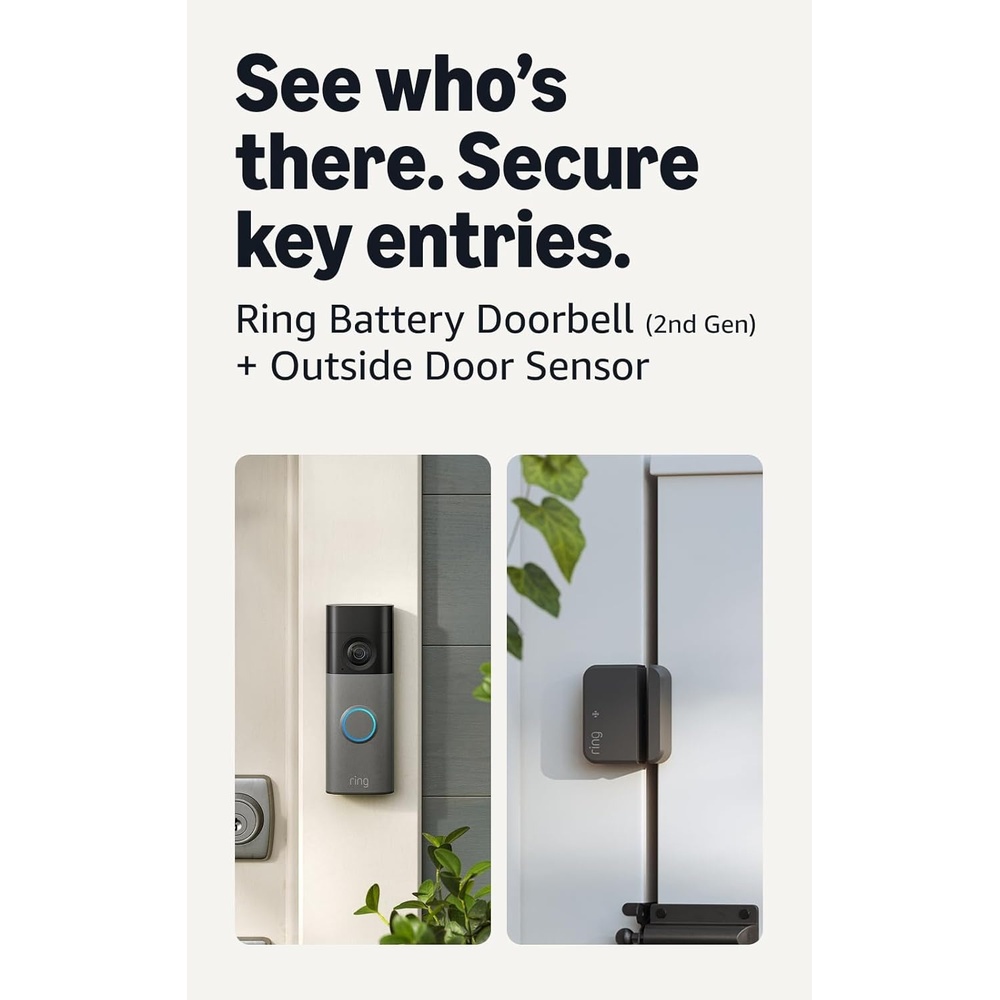 image:imageRing Battery Doorbell newest model Speckled Gray with Outside Door Sensor newest model