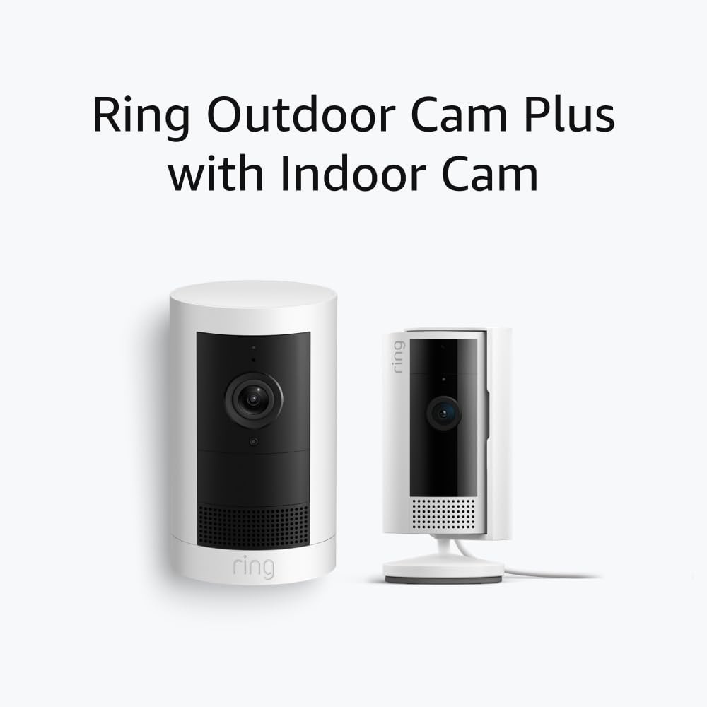 image:imageRing Outdoor Cam Plus Battery White with Ring Indoor Cam 2nd Gen White