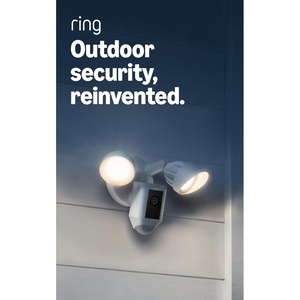 Like-New Ring Floodlight Cam Wired Plus (newest model), Outdoor home or business security with motion-activated 1080p HD video and floodlights, Black