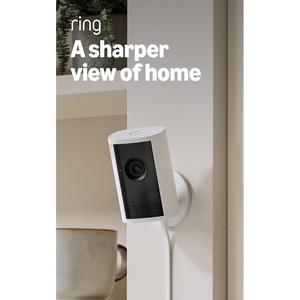 Ring Indoor Cam Plus, Plug-In (Newest Model), White with Outdoor Cam Plus, Battery, White