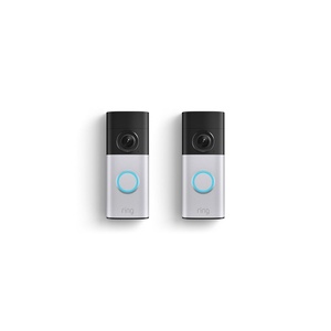 Ring Wired Doorbell Plus (newest model), Home or business security, Retinal 2K with wide-angle video, 4x Enhanced Zoom, and Low-Light Sight, Nickel Silver(Nickel Silver)