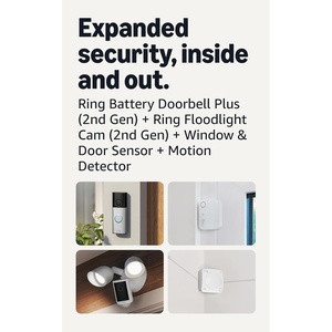Ring Battery Doorbell Plus (newest model), Nickel Silver with Floodlight Cam, Wired (newest model), White, Window & Door Sensor 6-Pack, and Motion Detector 2-Pack