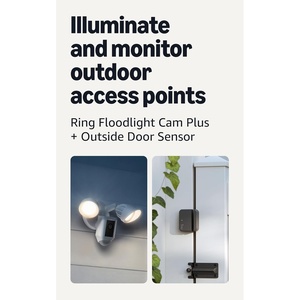 Ring Floodlight Cam Plus, Wired, White with Outside Door Sensor, White (newest model)